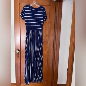 HOTPAEI loose striped maxi dress, large